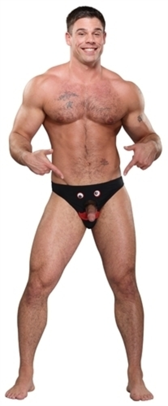 One Size Black Male Power Mr. Nose Bikini